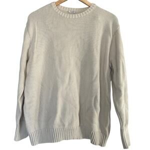 Brandy Melville John Galt Cream 100% Cotton Knit Crewneck Sweater One Size